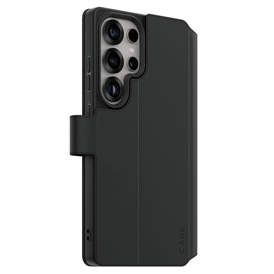 Hoes voor Samsung Galaxy S25 Ultra S938, PanzerGlass, Care Feature Kickstand Wallet, Zwart