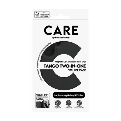 Hoes voor Samsung Galaxy S25 Ultra S938, PanzerGlass, Care Feature Tango Two-in-One, Zwart