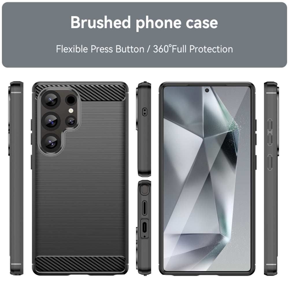 Hoes voor Samsung Galaxy S25 Ultra S938, Techsuit, Carbon, Zwart