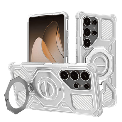 Hoes voor Samsung Galaxy S25 Ultra S938, Techsuit, Carbon Shield Pro, Wit