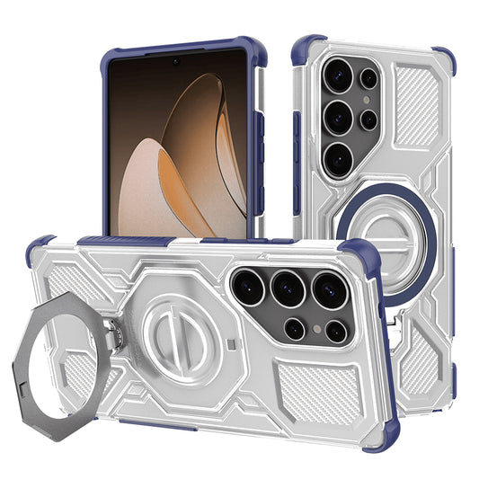 Hoes voor Samsung Galaxy S25 Ultra S938, Techsuit, Carbon Shield Pro, Blauw