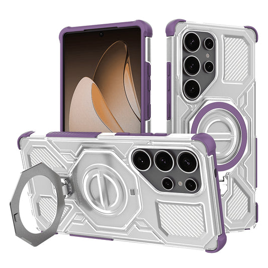 Hoes voor Samsung Galaxy S25 Ultra S938, Techsuit, Carbon Shield Pro, Paars