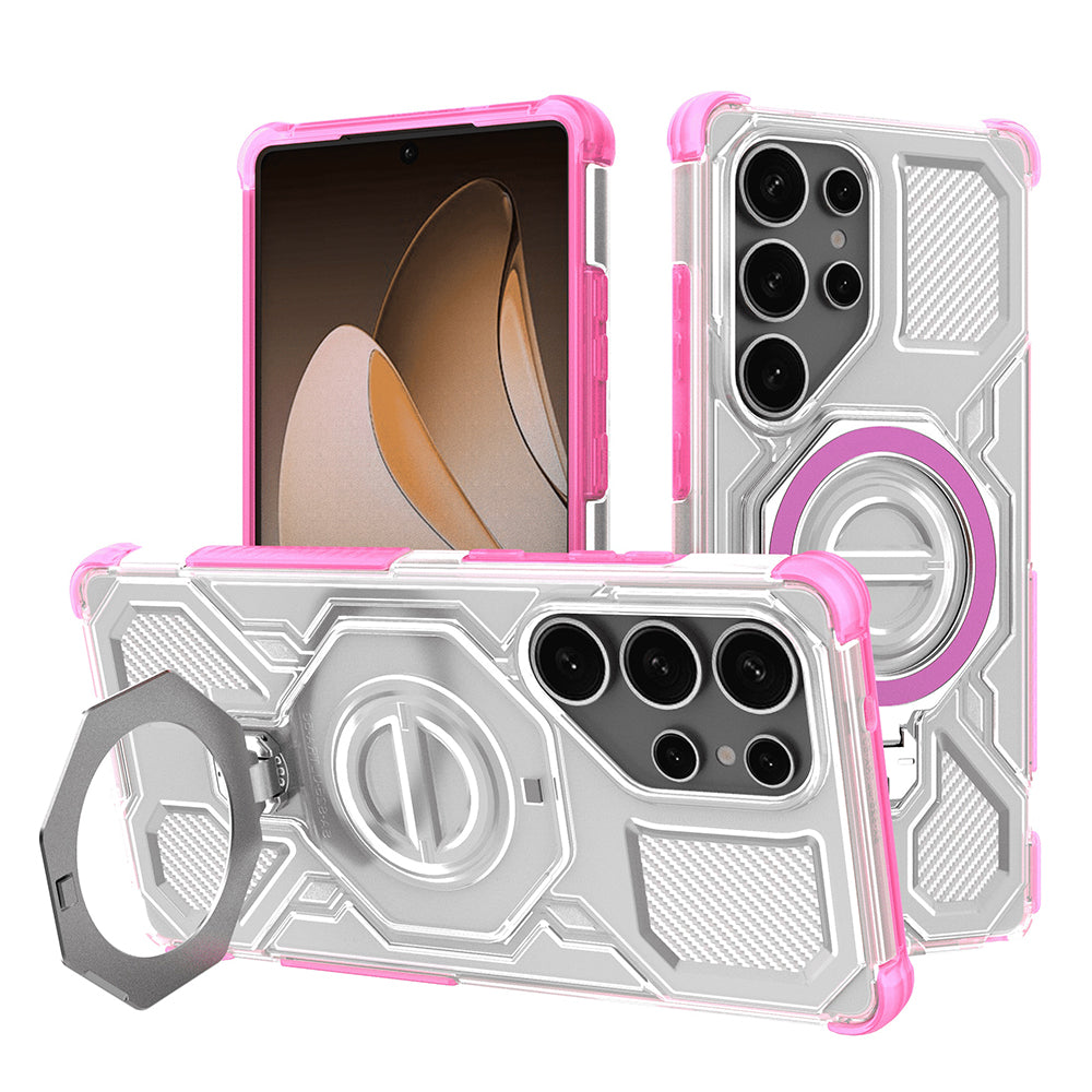 Hoes voor Samsung Galaxy S25 Ultra S938, Techsuit, Carbon Shield Pro, Roze
