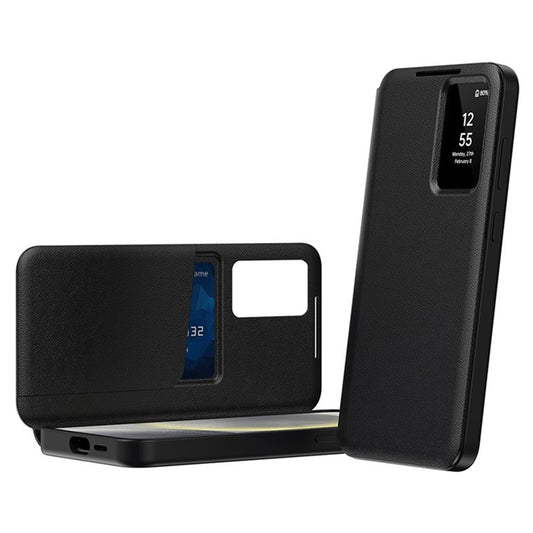 Hoes voor Samsung Galaxy S25 Ultra S938, Techsuit, SmartView, Zwart