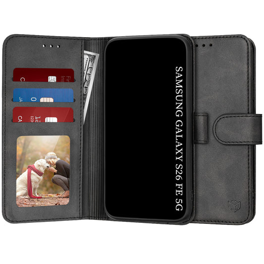 Hoes voor Samsung Galaxy S26 FE / S25 FE, Techsuit, Diary Book, Zwart