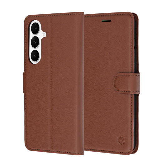 Hoes voor Samsung Galaxy S26 FE / S25 FE, Techsuit, Leather Folio, Bruin