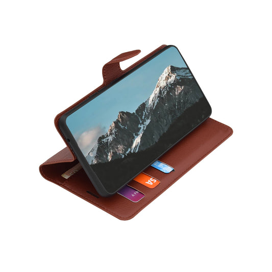 Hoes voor Samsung Galaxy S26 FE / S25 FE, Techsuit, Leather Folio, Bruin