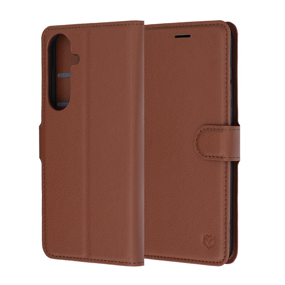 Hoes voor Samsung Galaxy S26 FE / S25 FE, Techsuit, Leather Folio, Bruin