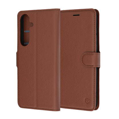 Hoes voor Samsung Galaxy S26 FE / S25 FE, Techsuit, Leather Folio, Bruin