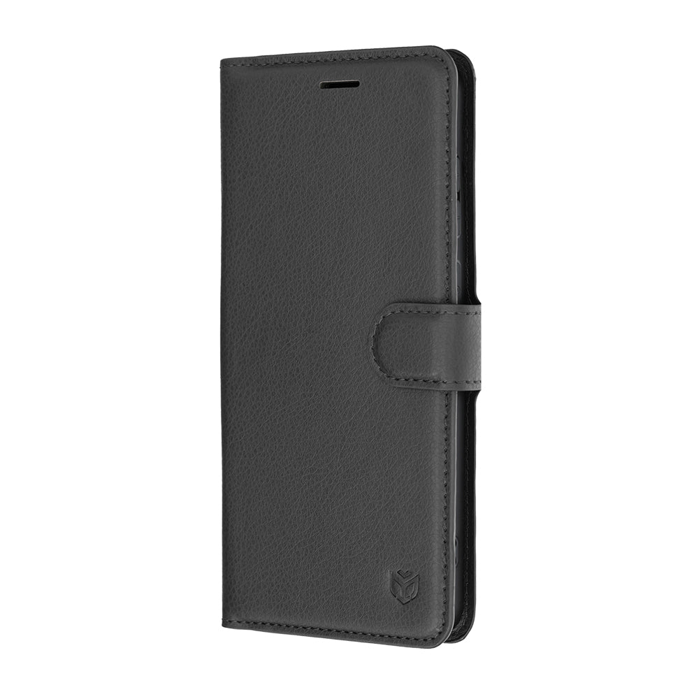 Hoes voor Samsung Galaxy S26 FE / S25 FE, Techsuit, Leather Folio, Zwart