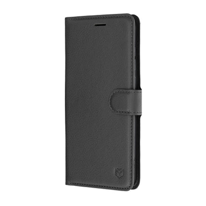 Hoes voor Samsung Galaxy S26 FE / S25 FE, Techsuit, Leather Folio, Zwart