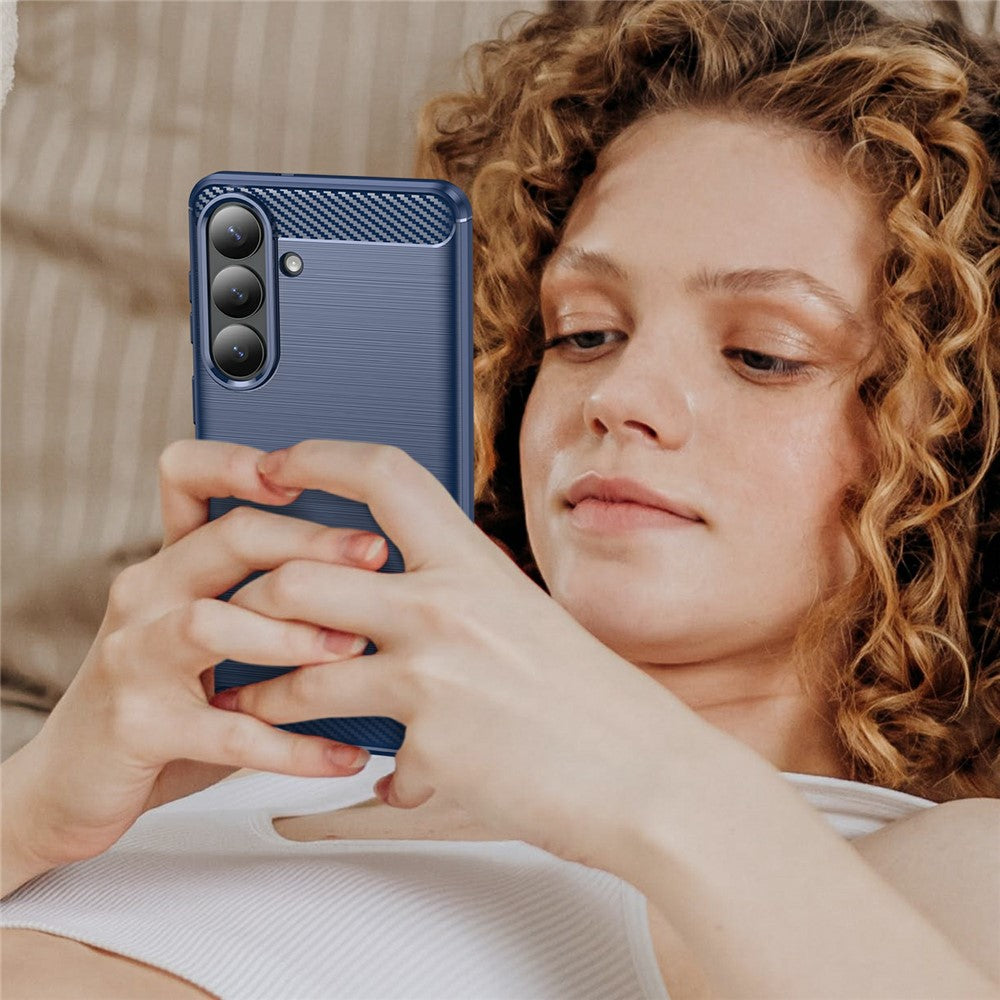 Hoes voor Samsung Galaxy S26 Plus S947, Techsuit, Carbon, Blauw