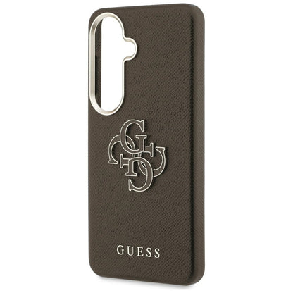 Case for Samsung Galaxy S26 S942, Guess, 4G Grained Big and Classic Logo, Brown