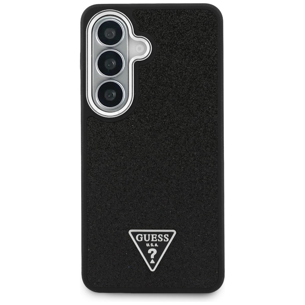 Hoes voor Samsung Galaxy S26 S942, Guess, Fixed Glitter Triangle Logo, Zwart