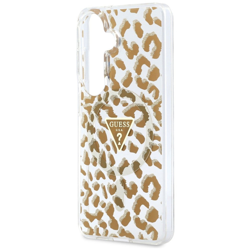 MagSafe hoesje voor Samsung Galaxy S26 S942, Guess, IML Leopard Pattern, Bruin