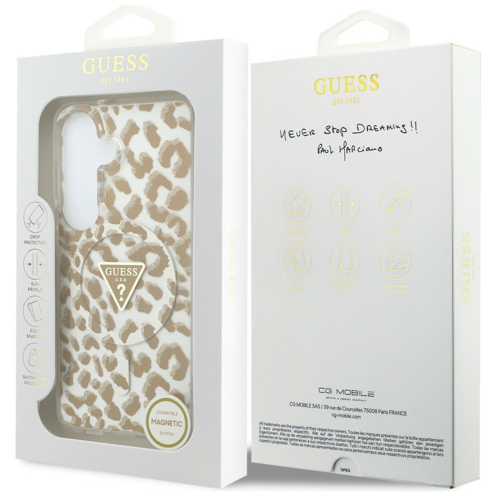 MagSafe hoesje voor Samsung Galaxy S26 S942, Guess, IML Leopard Pattern, Bruin