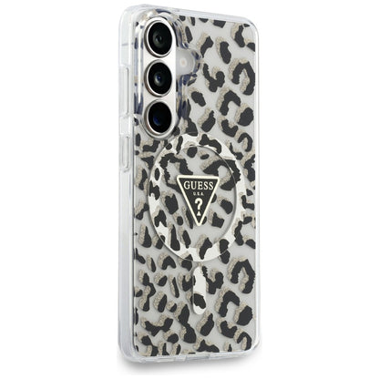 MagSafe hoesje voor Samsung Galaxy S26 S942, Guess, IML Leopard Pattern, Zwart
