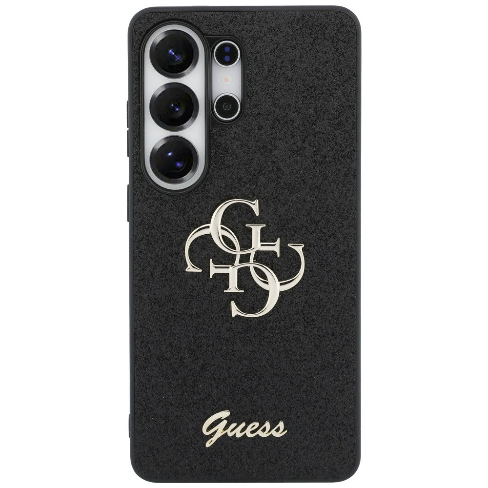 Hoes voor Samsung Galaxy S26 Ultra S948, Guess, Fixed Glitter Big 4G Metal Frame, Zwart
