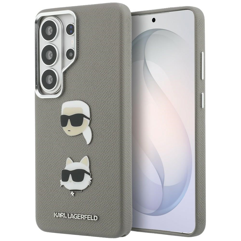 Hoes voor Samsung Galaxy S26 Ultra S948, Karl Lagerfeld, Saffiano Karl & Choupette's Head Pin, Gri