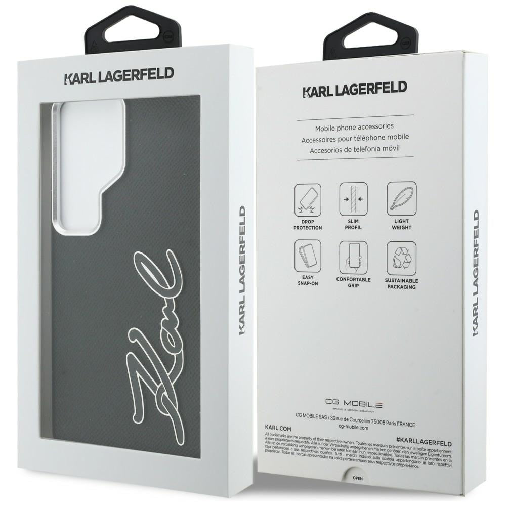 Hoes voor Samsung Galaxy S26 Ultra S948, Karl Lagerfeld, Signature Resin Logo, Zwart