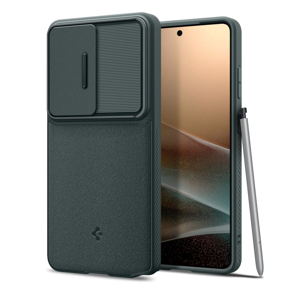 Hoesje voor Samsung Galaxy S26 Ultra S948, Spigen, Optik Armor, Groen ACS10688
