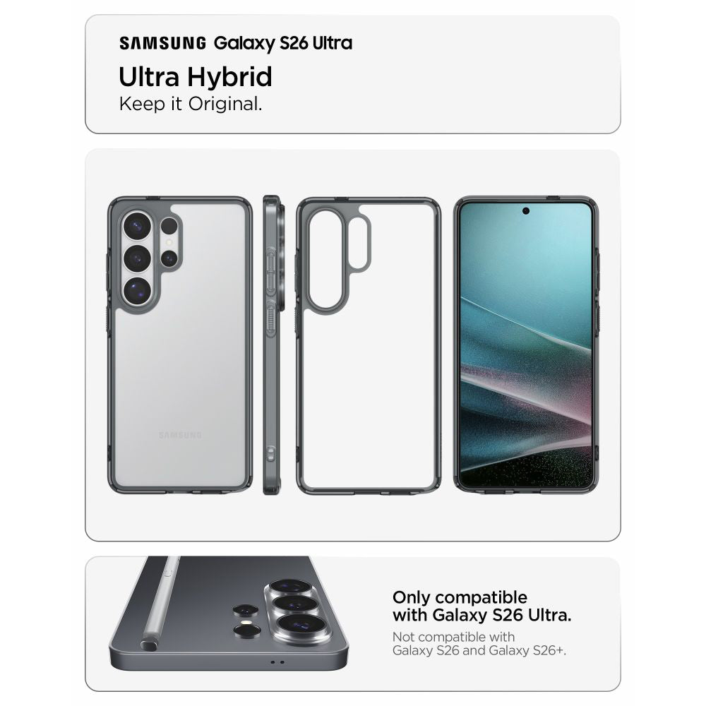Hoesje voor Samsung Galaxy S26 Ultra S948, Spigen, Ultra Hybrid, Rookkleurig