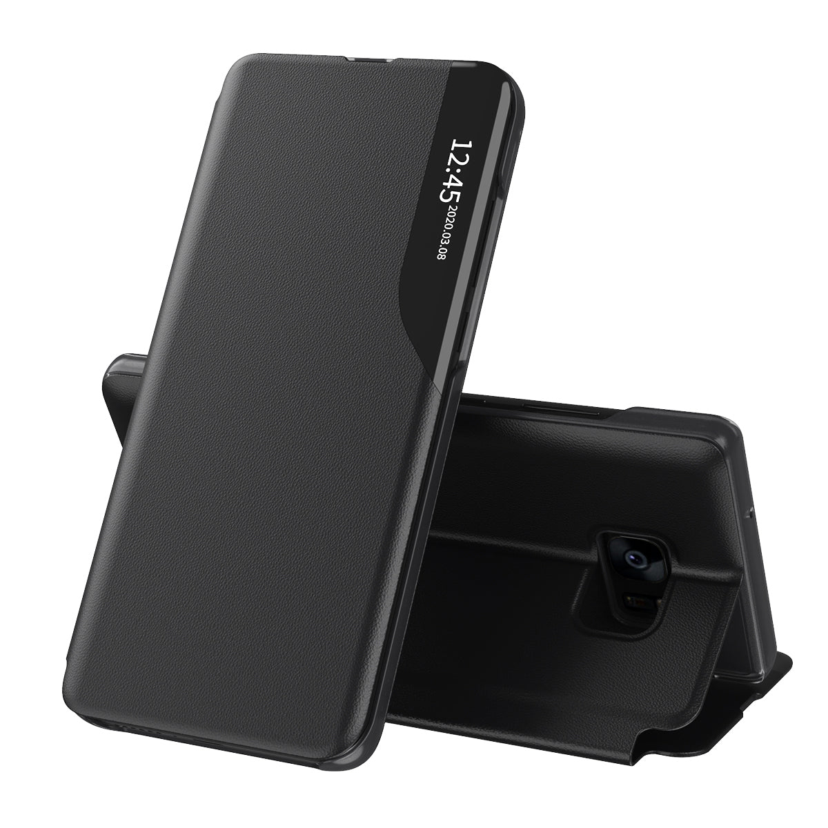 Hoes voor Samsung Galaxy S7 edge G935, Techsuit, eFold, Zwart