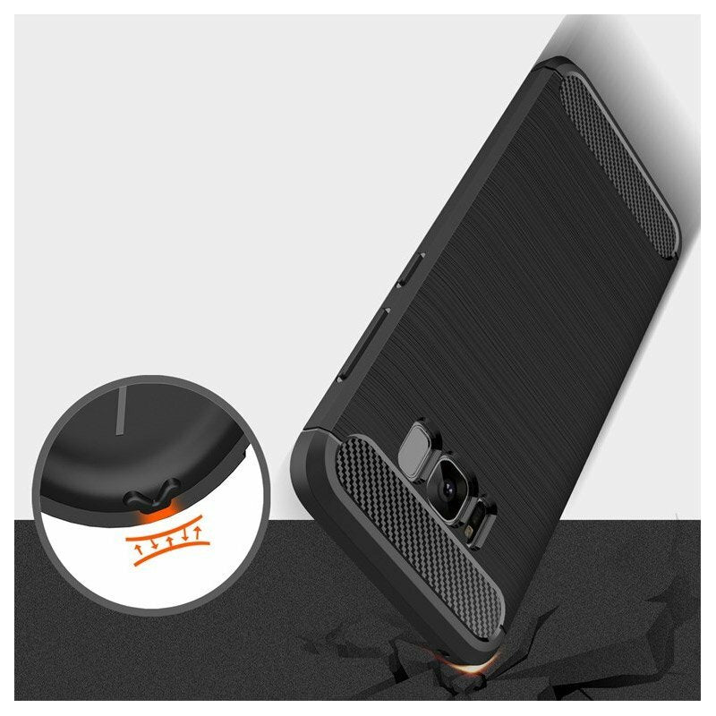 Hoes voor Samsung Galaxy S8+ G955, Techsuit, Carbon, Zwart