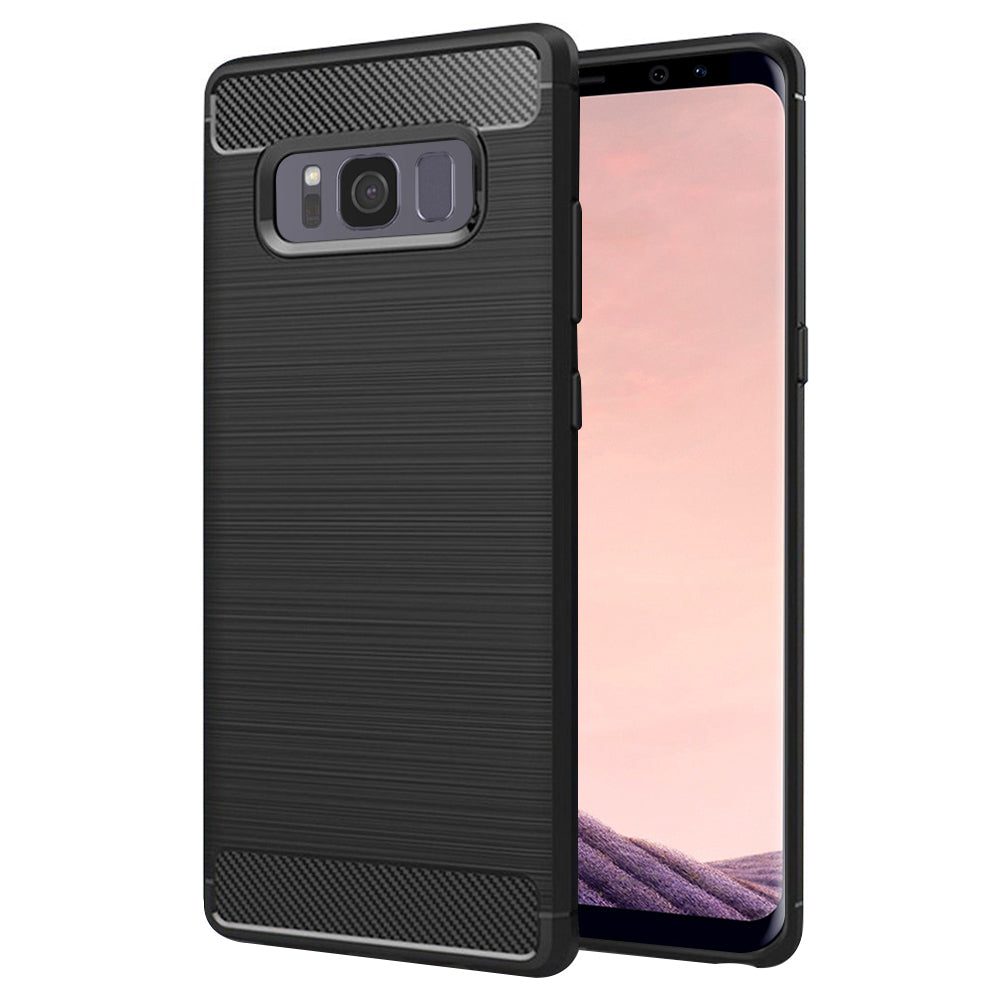 Hoes voor Samsung Galaxy S8+ G955, Techsuit, Carbon, Zwart