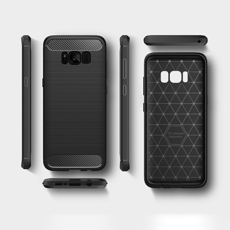 Hoes voor Samsung Galaxy S8+ G955, Techsuit, Carbon, Zwart