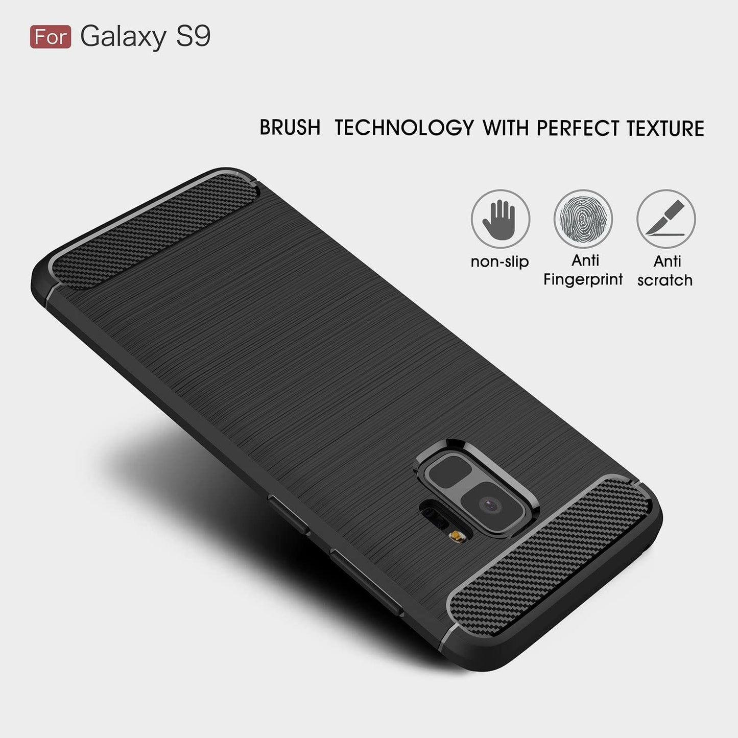Hoes voor Samsung Galaxy S9 G960, Techsuit, Carbon, Zwart