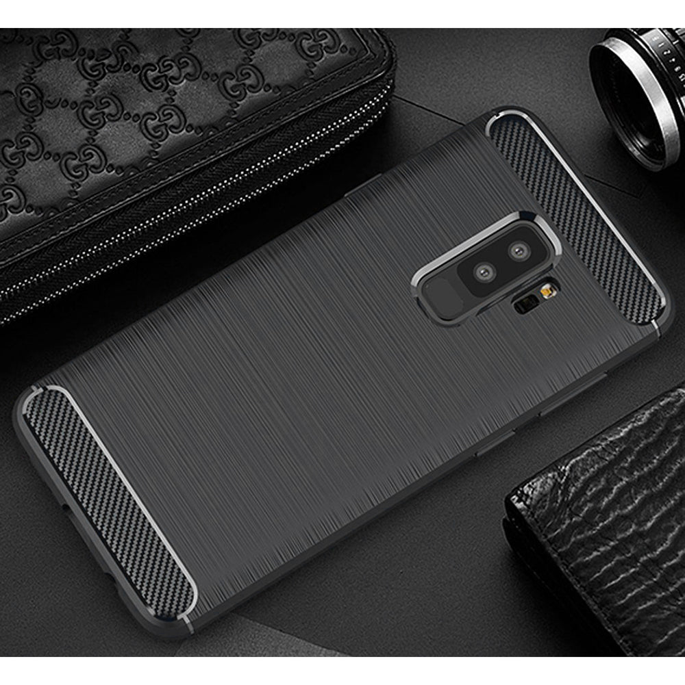 Hoes voor Samsung Galaxy S9+ G965, Techsuit, Carbon, Zwart