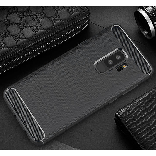 Hoes voor Samsung Galaxy S9+ G965, Techsuit, Carbon, Zwart