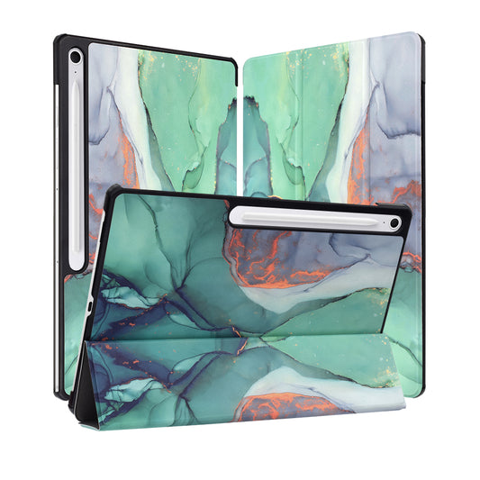 Hoes voor Samsung Galaxy Tab S10 FE+, Techsuit, FoldPro Green Time, Multicolor