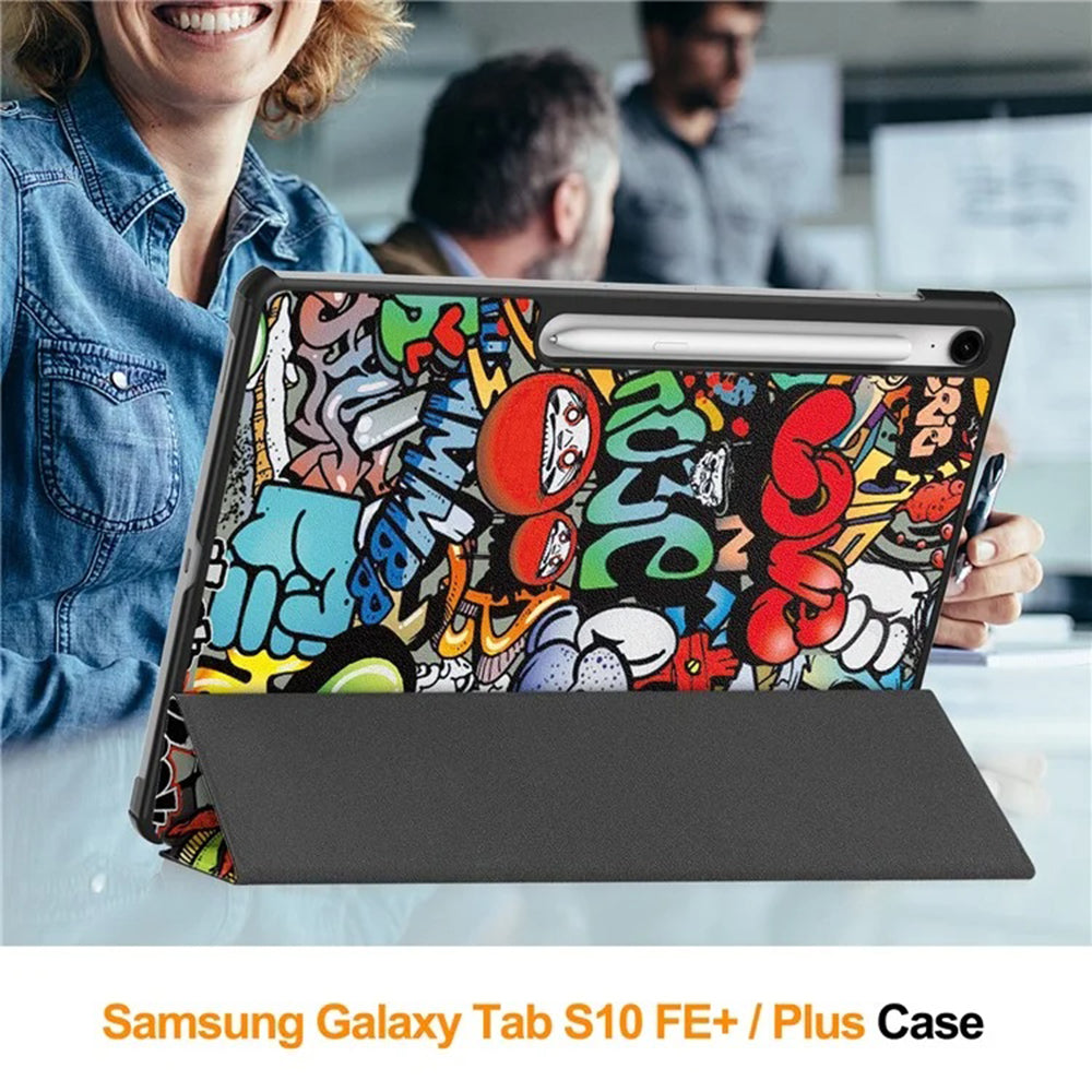 Hoes voor Samsung Galaxy Tab S10 FE+, Techsuit, FoldPro Urban Vibe, Multicolor