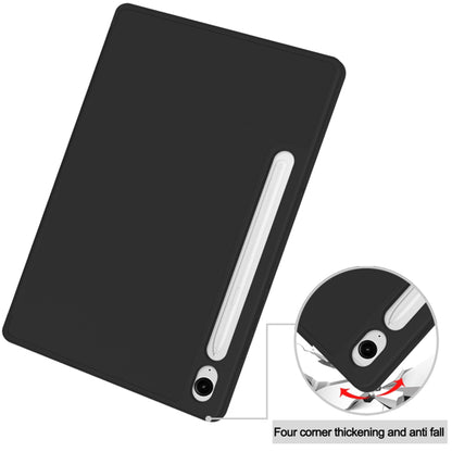 Hoes voor Samsung Galaxy Tab S10 FE / Tab S9 FE / Tab S9, Techsuit, Flex Trifold, Zwart
