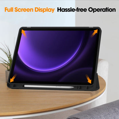 Hoes voor Samsung Galaxy Tab S10 FE / Tab S9 FE / Tab S9, Techsuit, Flex Trifold, Zwart
