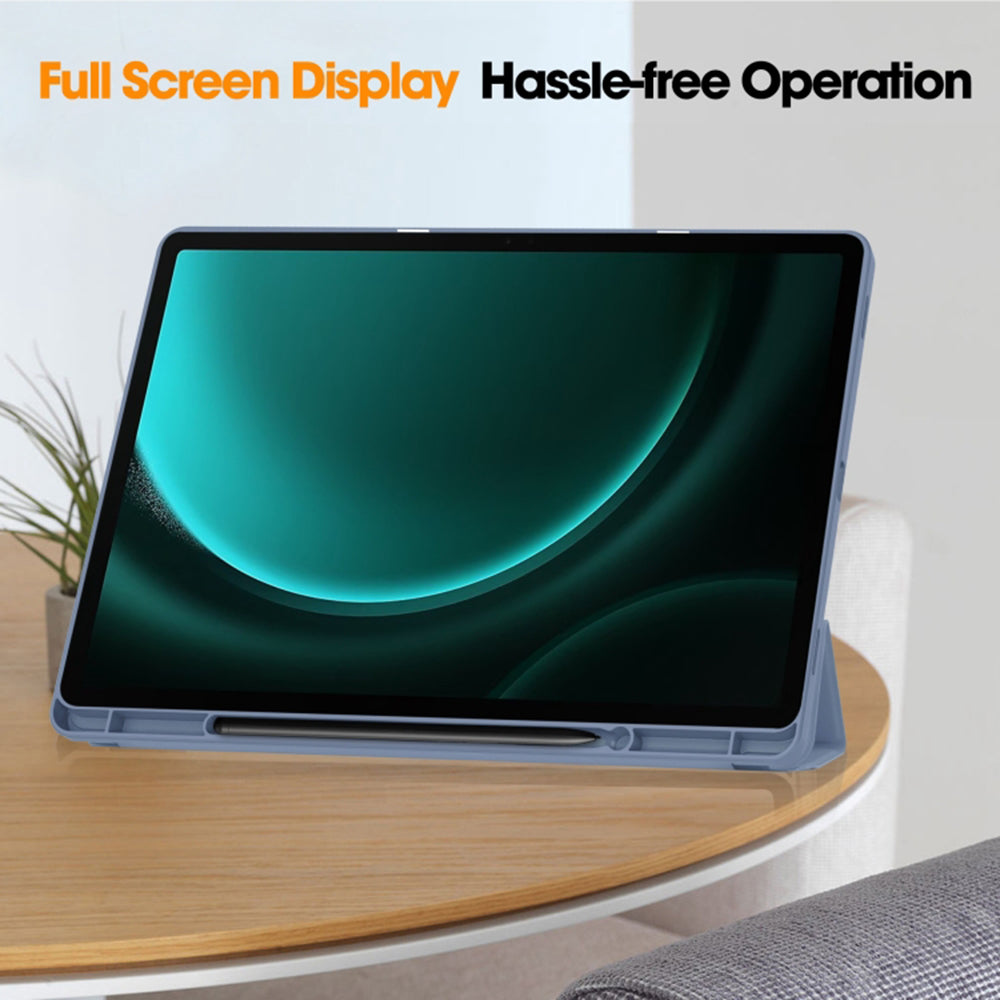 Hoes voor Samsung Galaxy Tab S10+ / Tab S9 FE+ / Tab S9+, Techsuit, Flex Trifold, Grijs