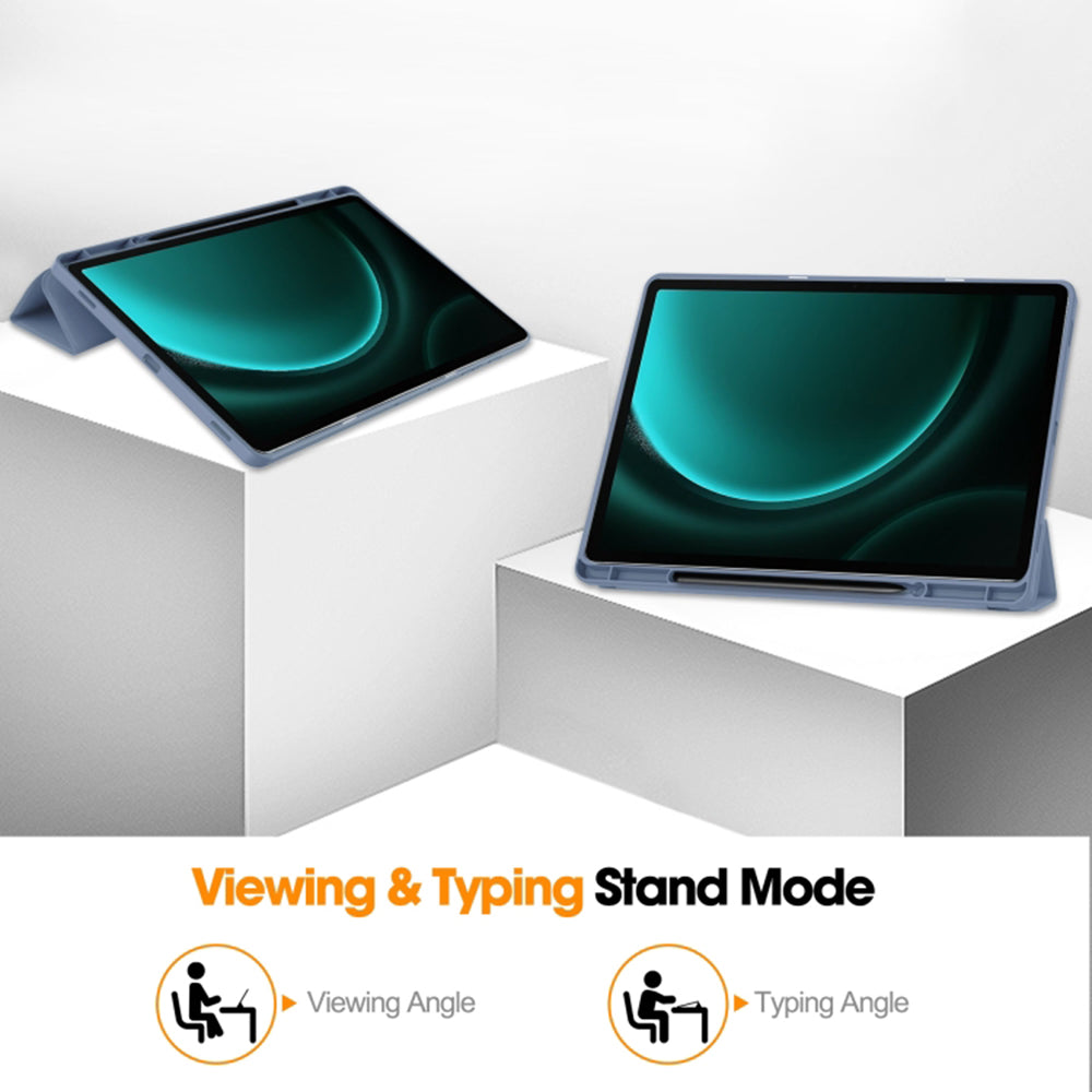 Hoes voor Samsung Galaxy Tab S10+ / Tab S9 FE+ / Tab S9+, Techsuit, Flex Trifold, Grijs