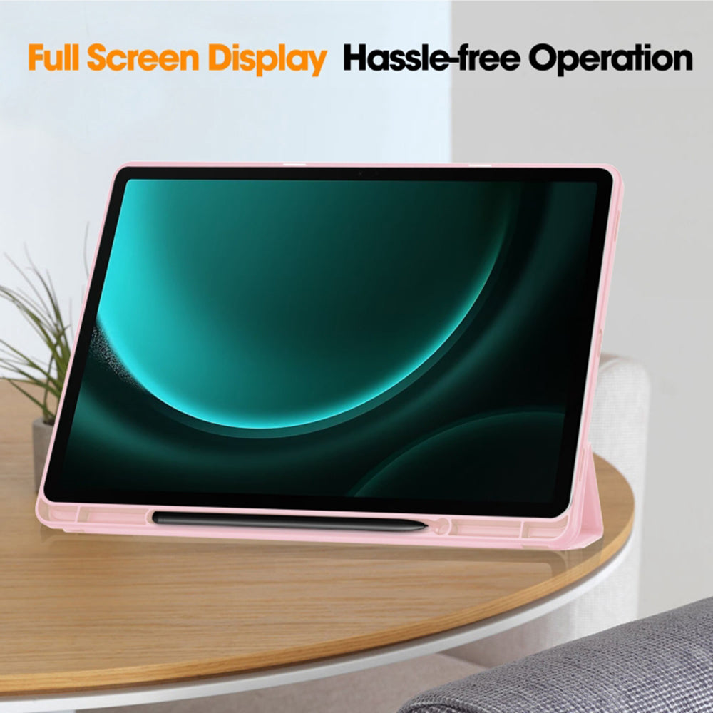 Hoes voor Samsung Galaxy Tab S10+ / Tab S9 FE+ / Tab S9+, Techsuit, Flex Trifold, Roze