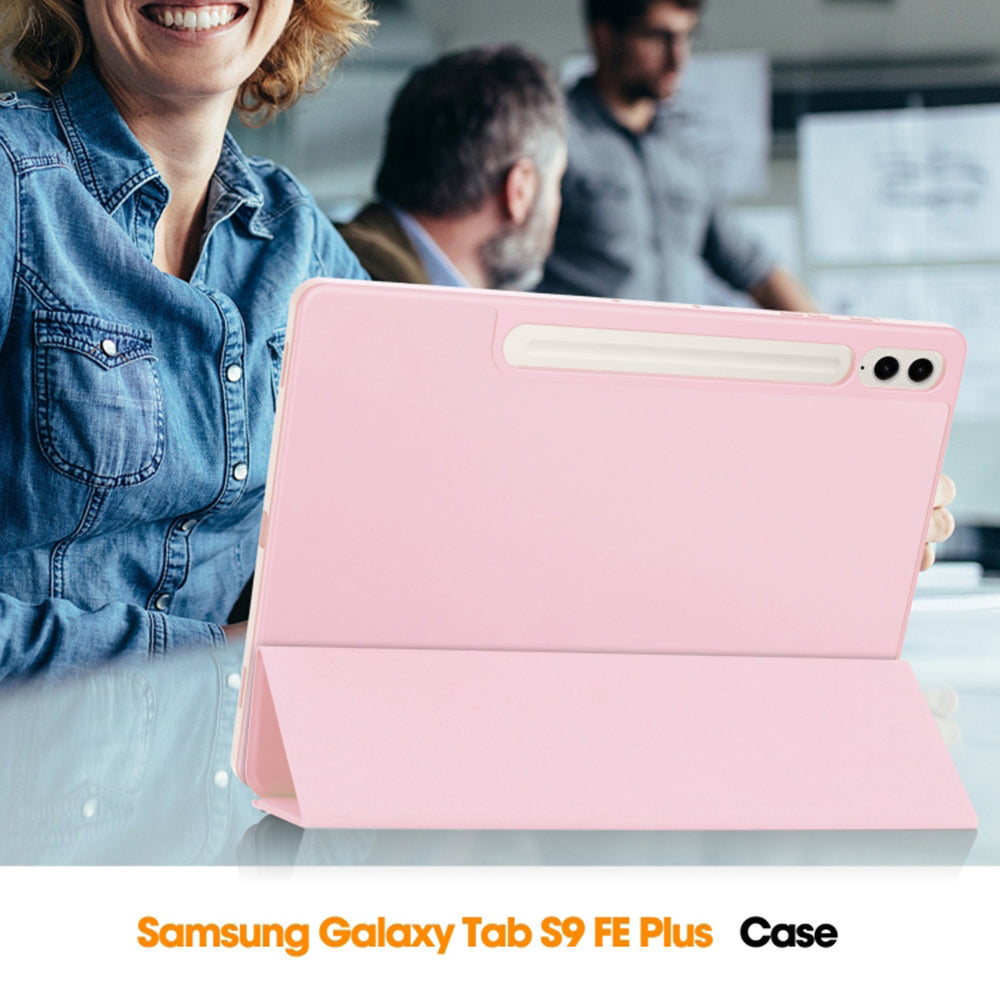 Hoes voor Samsung Galaxy Tab S10+ / Tab S9 FE+ / Tab S9+, Techsuit, Flex Trifold, Roze