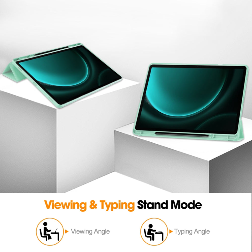 Hoes voor Samsung Galaxy Tab S10+ / Tab S9 FE+ / Tab S9+, Techsuit, Flex Trifold, Matcha Groen