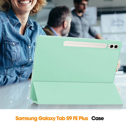 Hoes voor Samsung Galaxy Tab S10+ / Tab S9 FE+ / Tab S9+, Techsuit, Flex Trifold, Matcha Groen