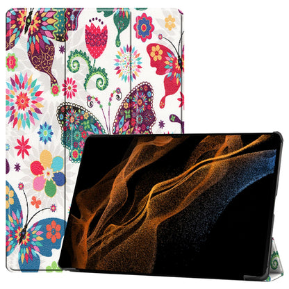 Hoes voor Samsung Galaxy Tab S10 Ultra / Tab S9 Ultra / Tab S8 Ultra, Techsuit, FoldPro Butterfly, Multicolor