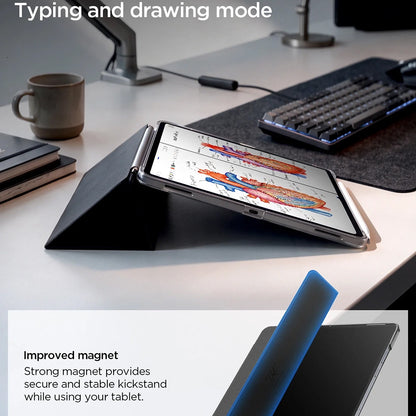 Hoes voor Samsung Galaxy Tab S12 Ultra / Tab S11 Ultra, Spigen, Liquid Air Folio, zwart ACS11821