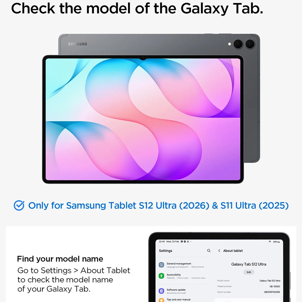 Hoes voor Samsung Galaxy Tab S12 Ultra / Tab S11 Ultra, Spigen, Liquid Air Folio, zwart ACS11821