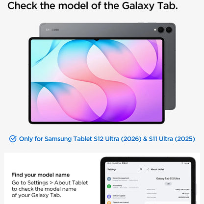 Hoes voor Samsung Galaxy Tab S12 Ultra / Tab S11 Ultra, Spigen, Liquid Air Folio, zwart ACS11821