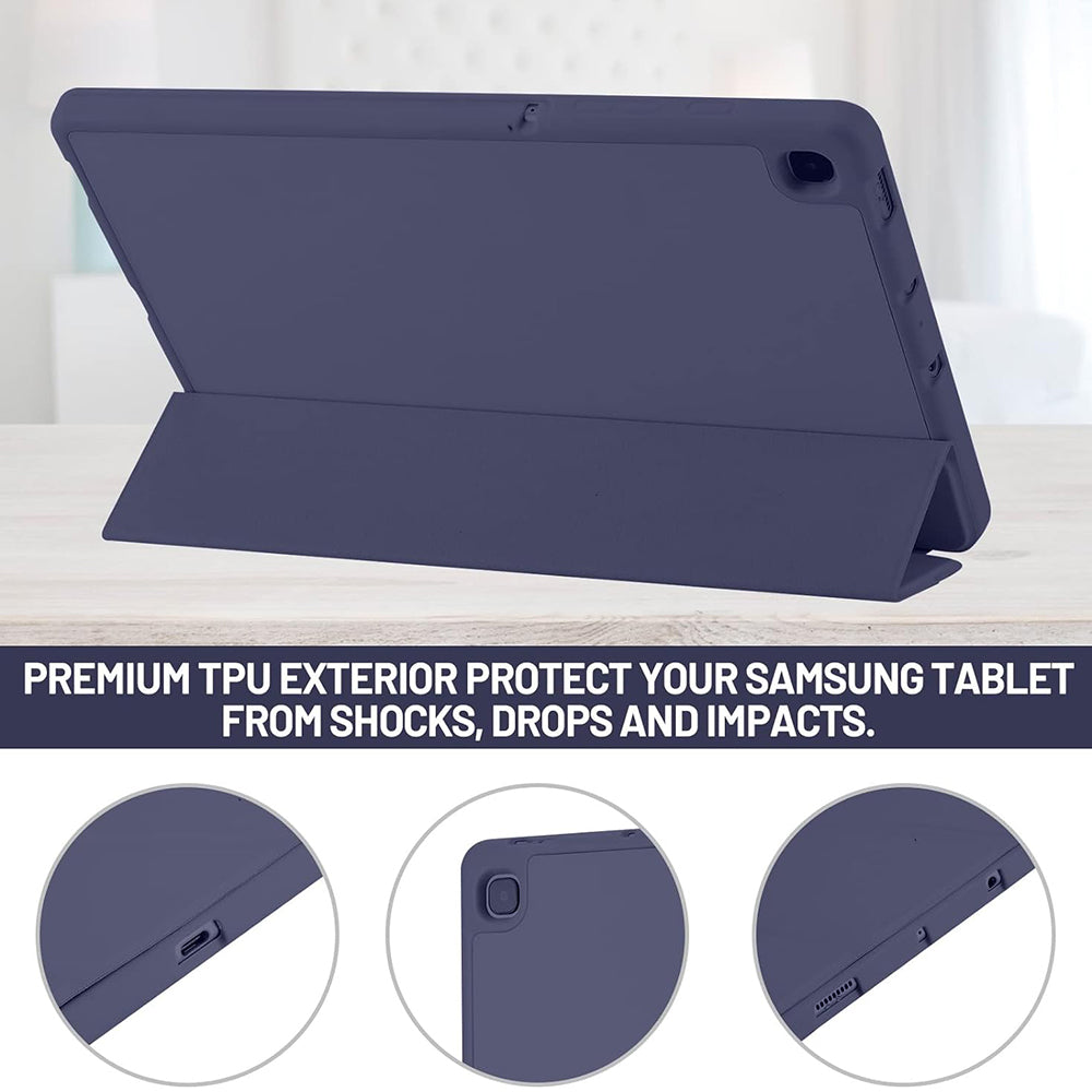 Hoes voor Samsung Galaxy Tab S6 Lite (2024) / Tab S6 Lite (2022) / Tab S6 Lite (2020), Techsuit, Flex Trifold, Marineblauw