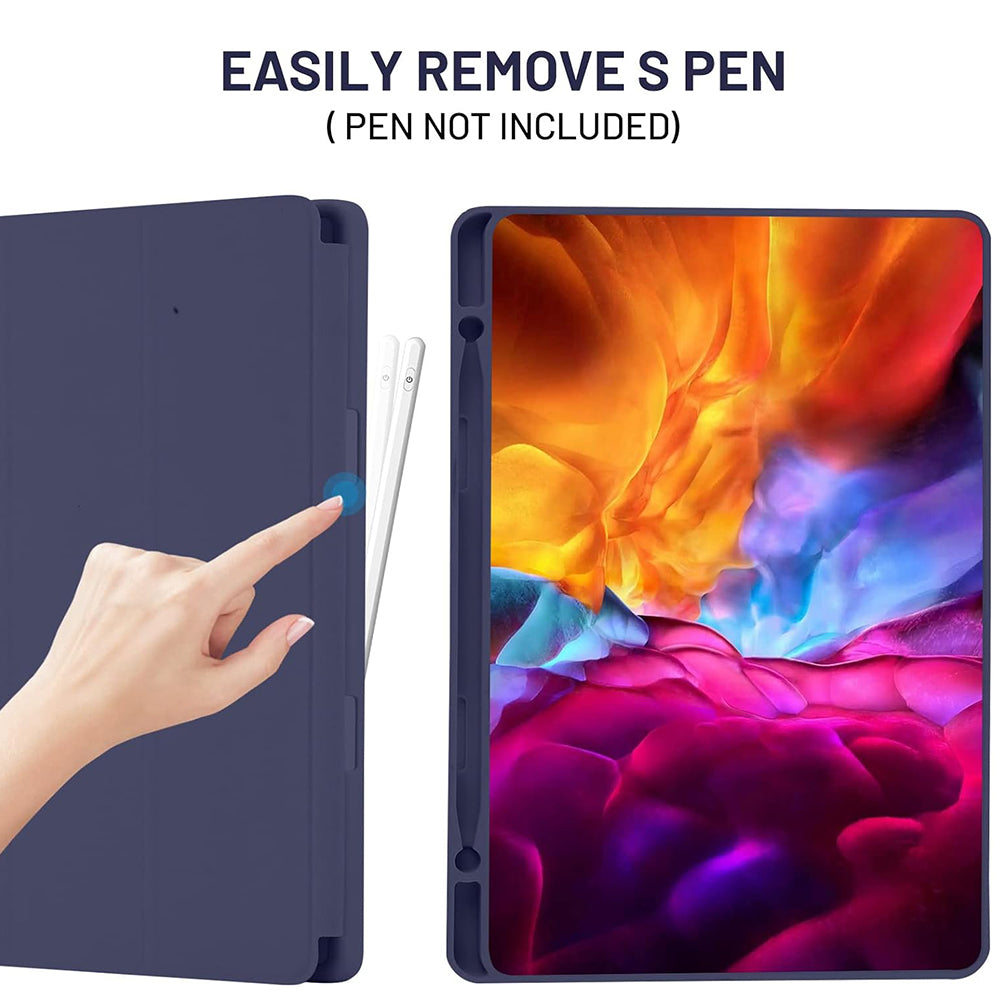 Hoes voor Samsung Galaxy Tab S6 Lite (2024) / Tab S6 Lite (2022) / Tab S6 Lite (2020), Techsuit, Flex Trifold, Marineblauw