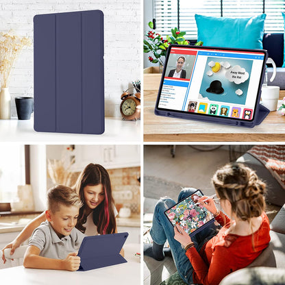 Hoes voor Samsung Galaxy Tab S6 Lite (2024) / Tab S6 Lite (2022) / Tab S6 Lite (2020), Techsuit, Flex Trifold, Marineblauw